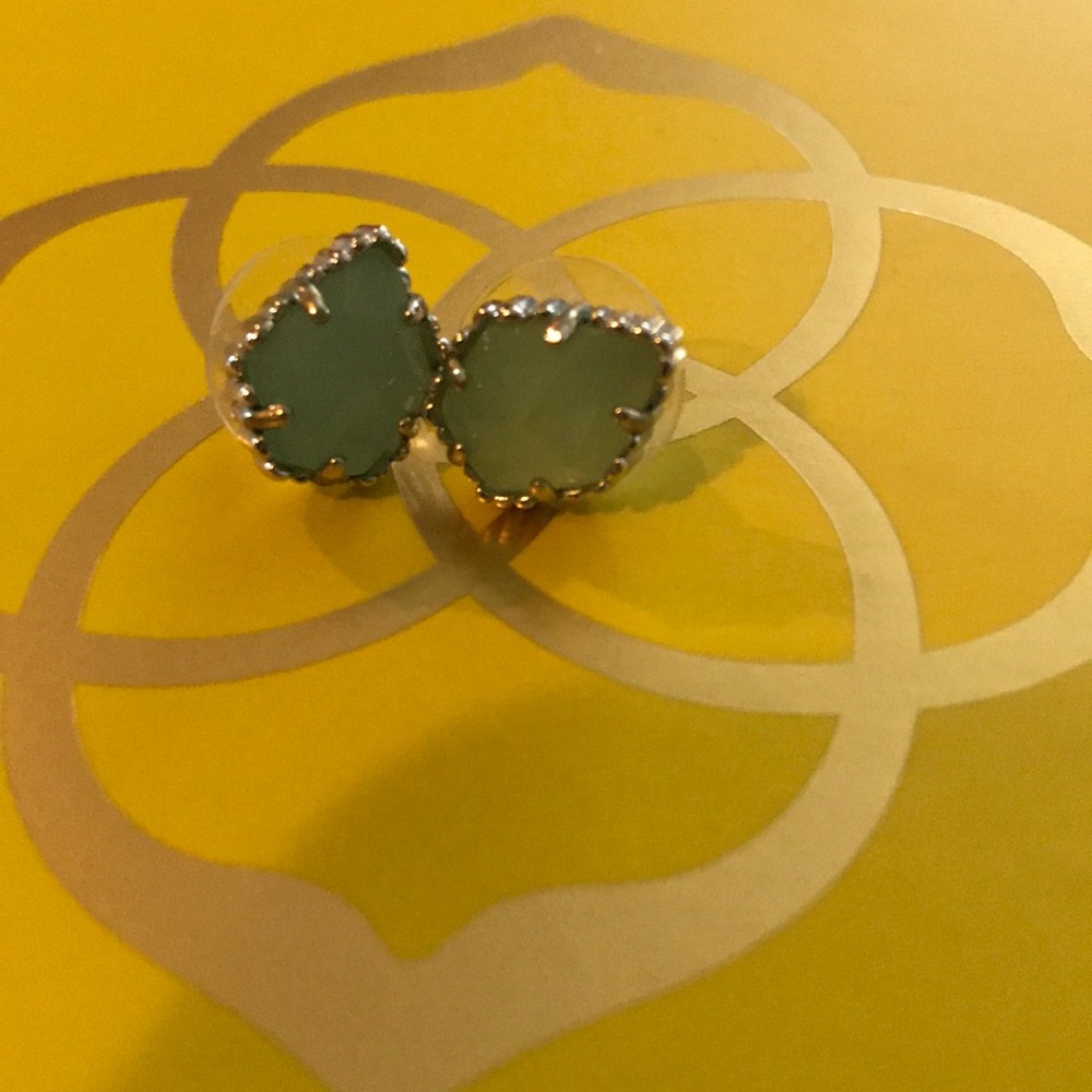 Kendra Scott Aqua and silver Tessa earrings